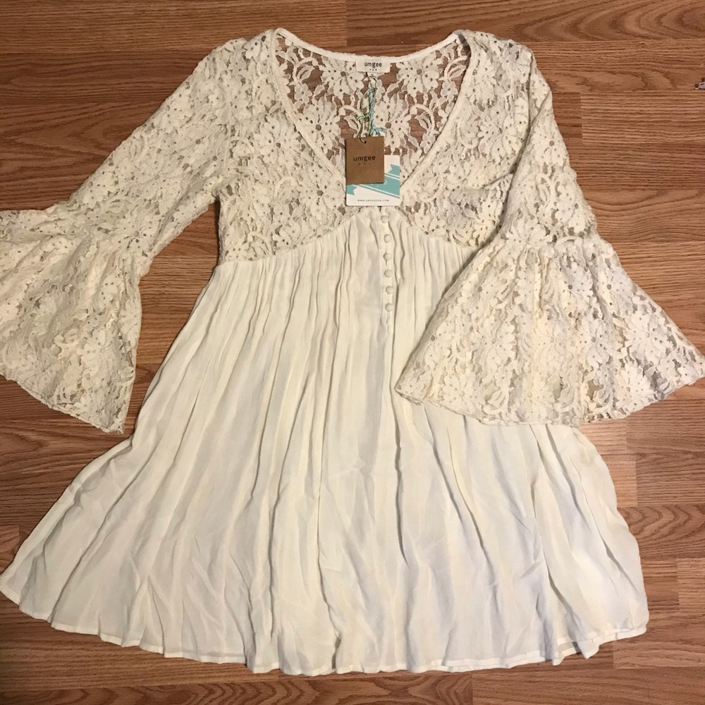 white sheer boho dress